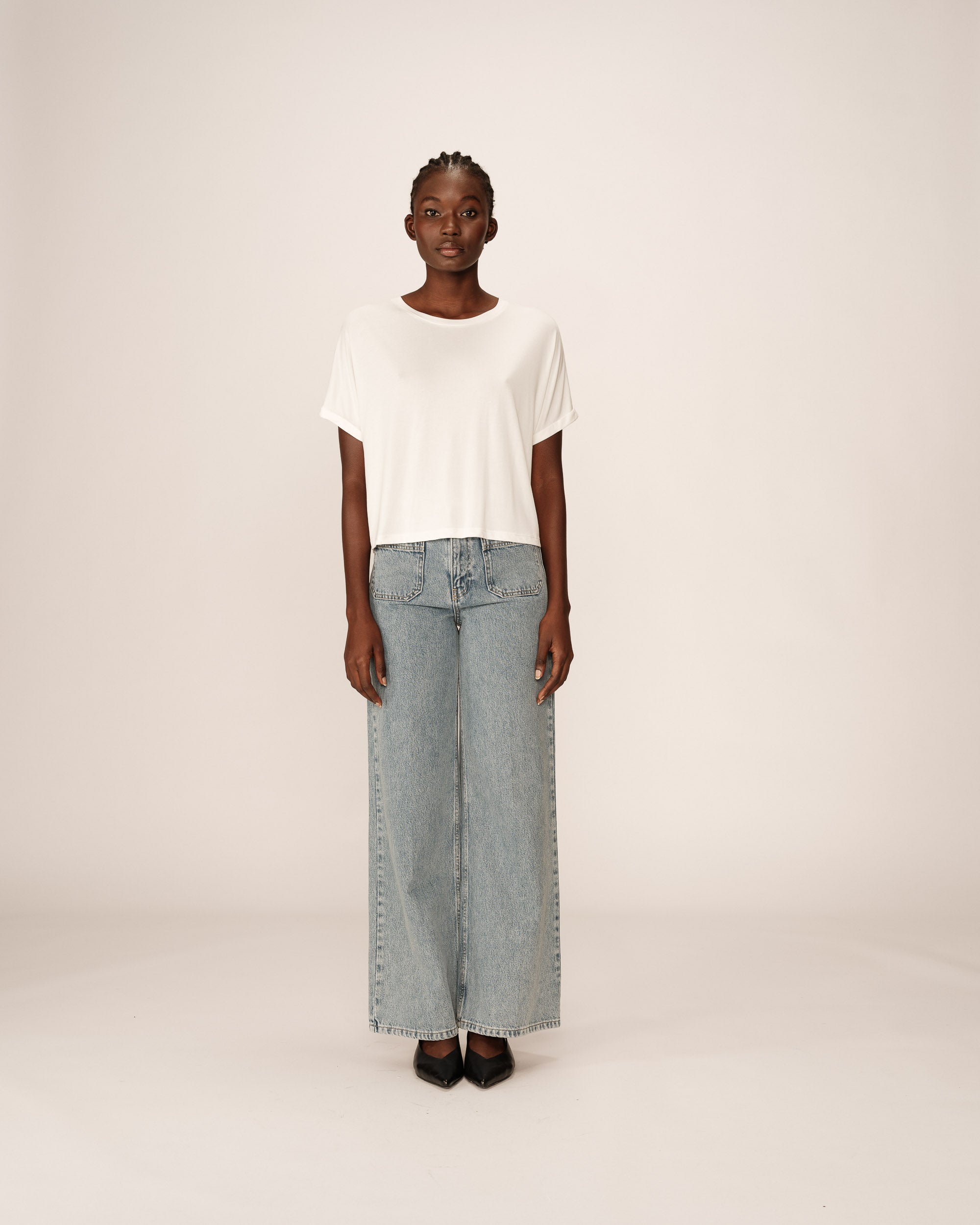 Loose flowy top ecru Parma_13117