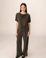 Loose flowy top khaki Parma_13117