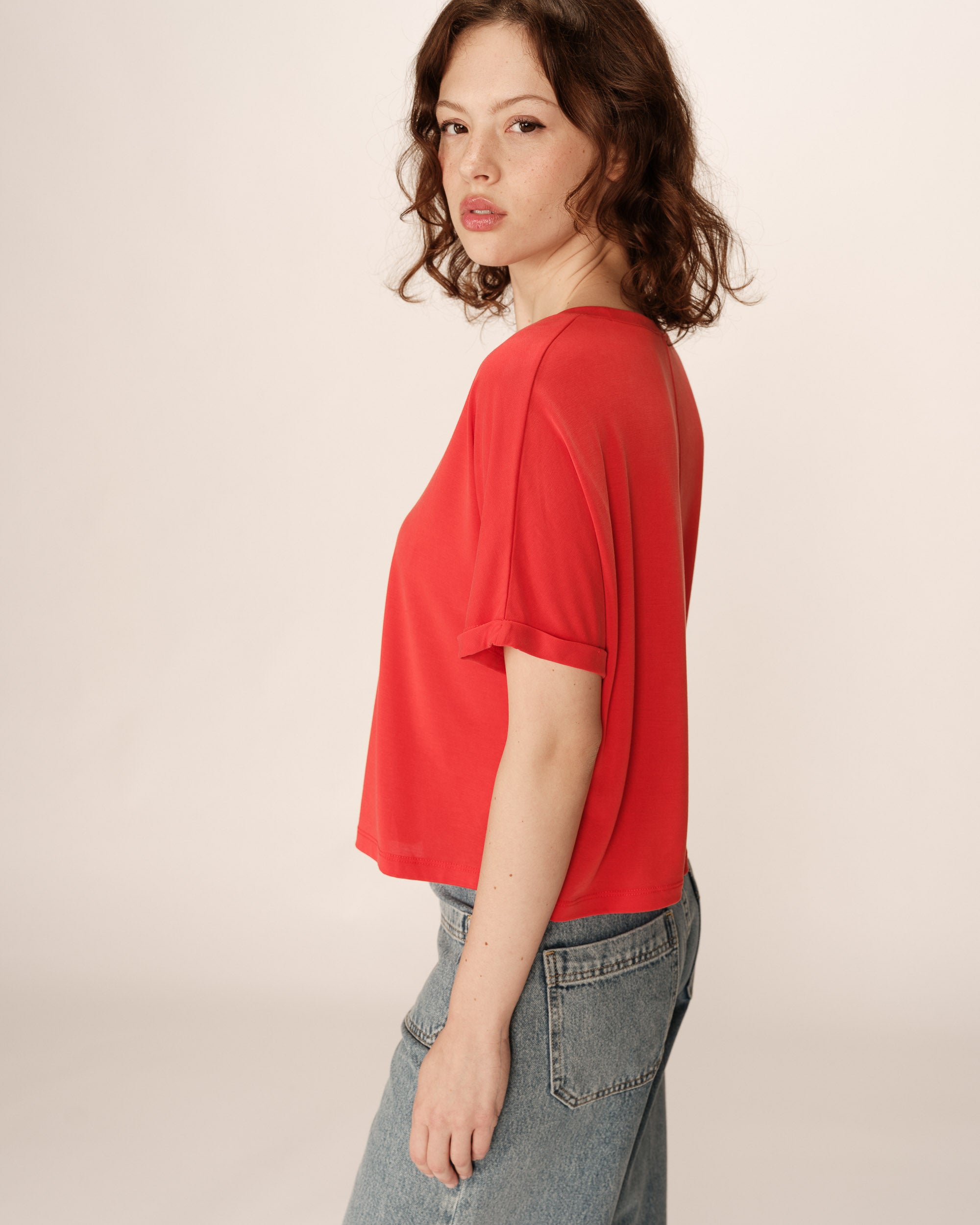 Loose flowy top red Parma_13117