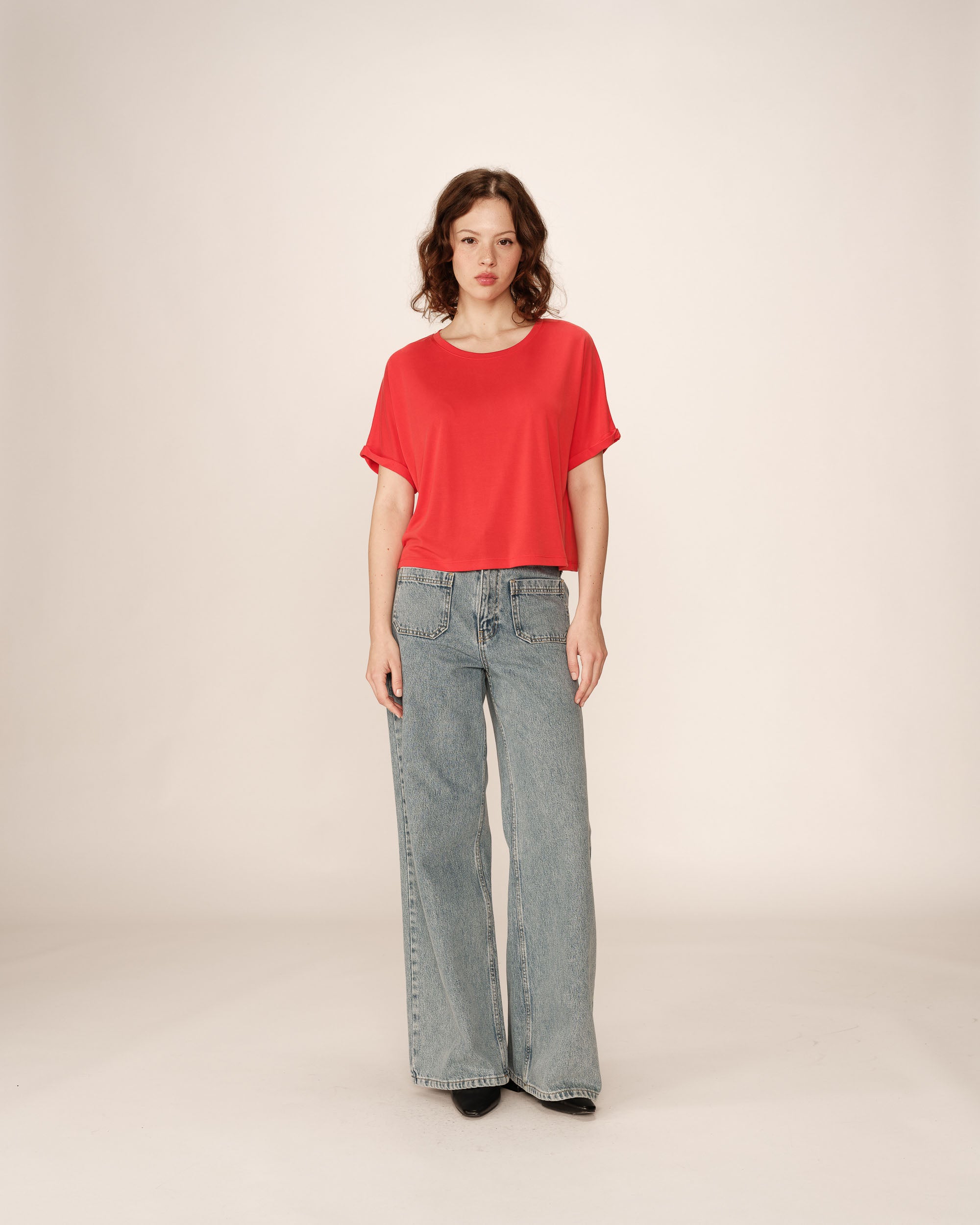 Loose flowy top red Parma_13117