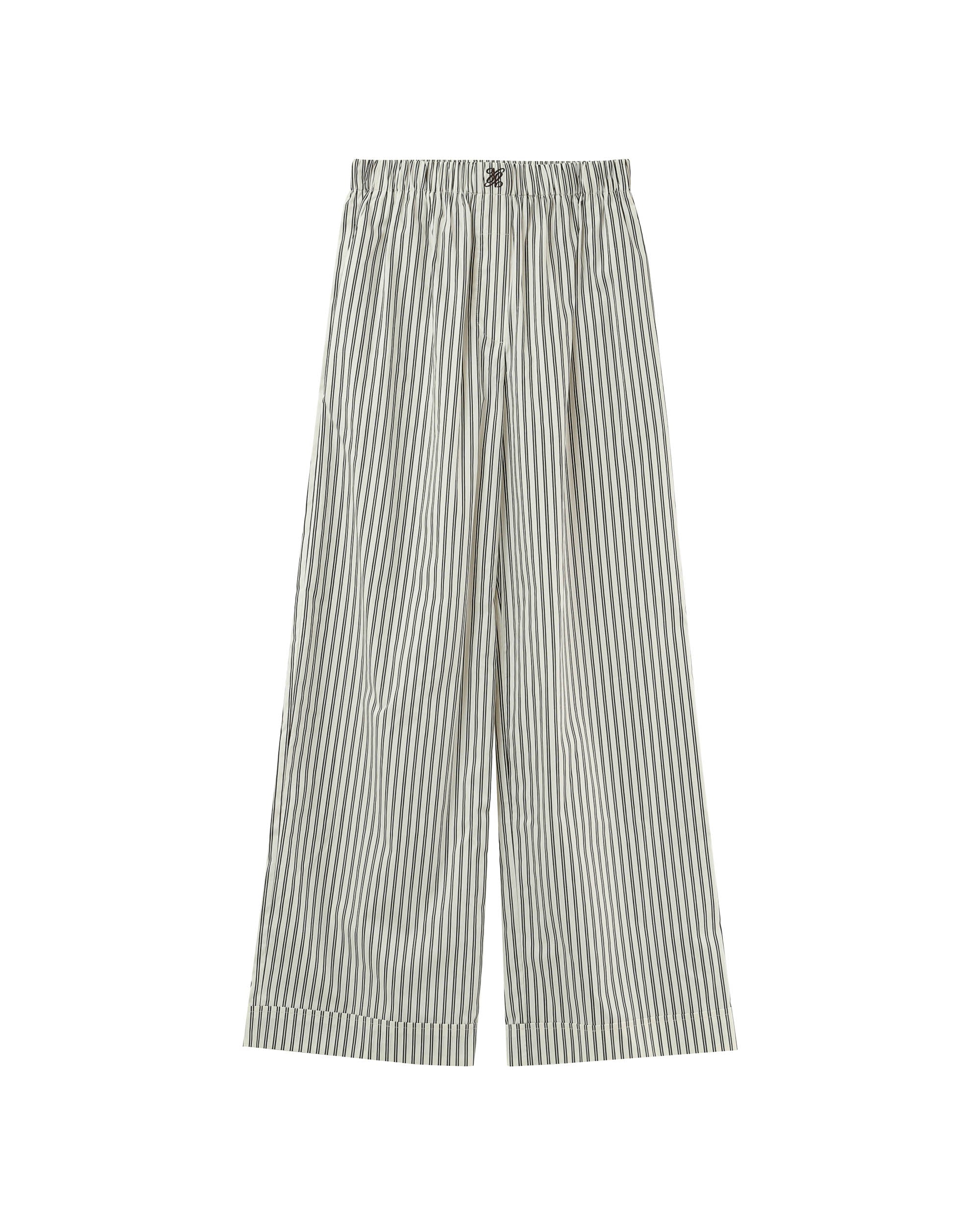 Pantalon large a rayures ecru Parmentier