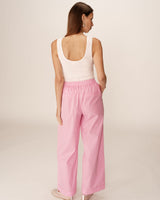 Pantalon large a rayures rose Parmentier