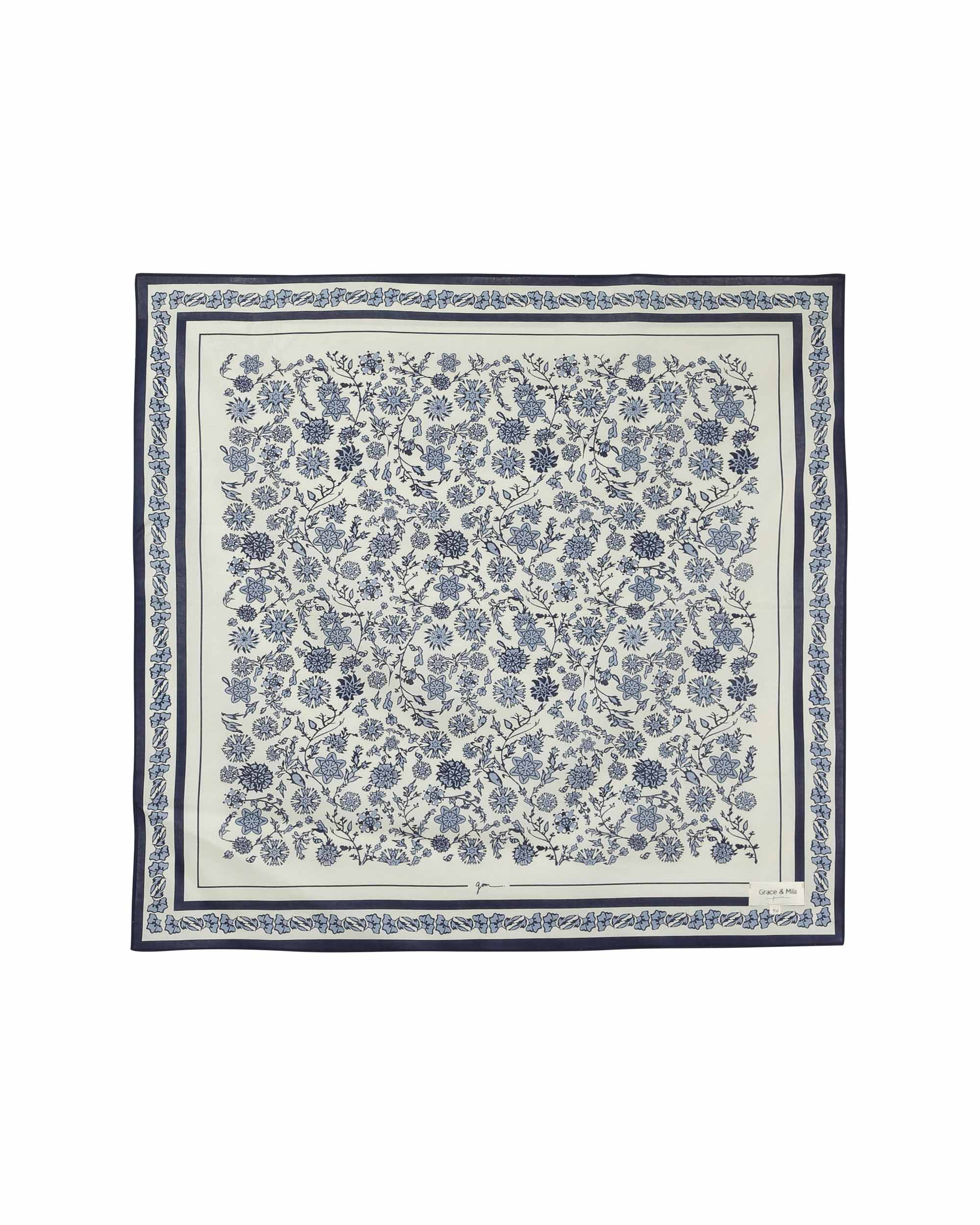 Foulard a motifs bleu Parole