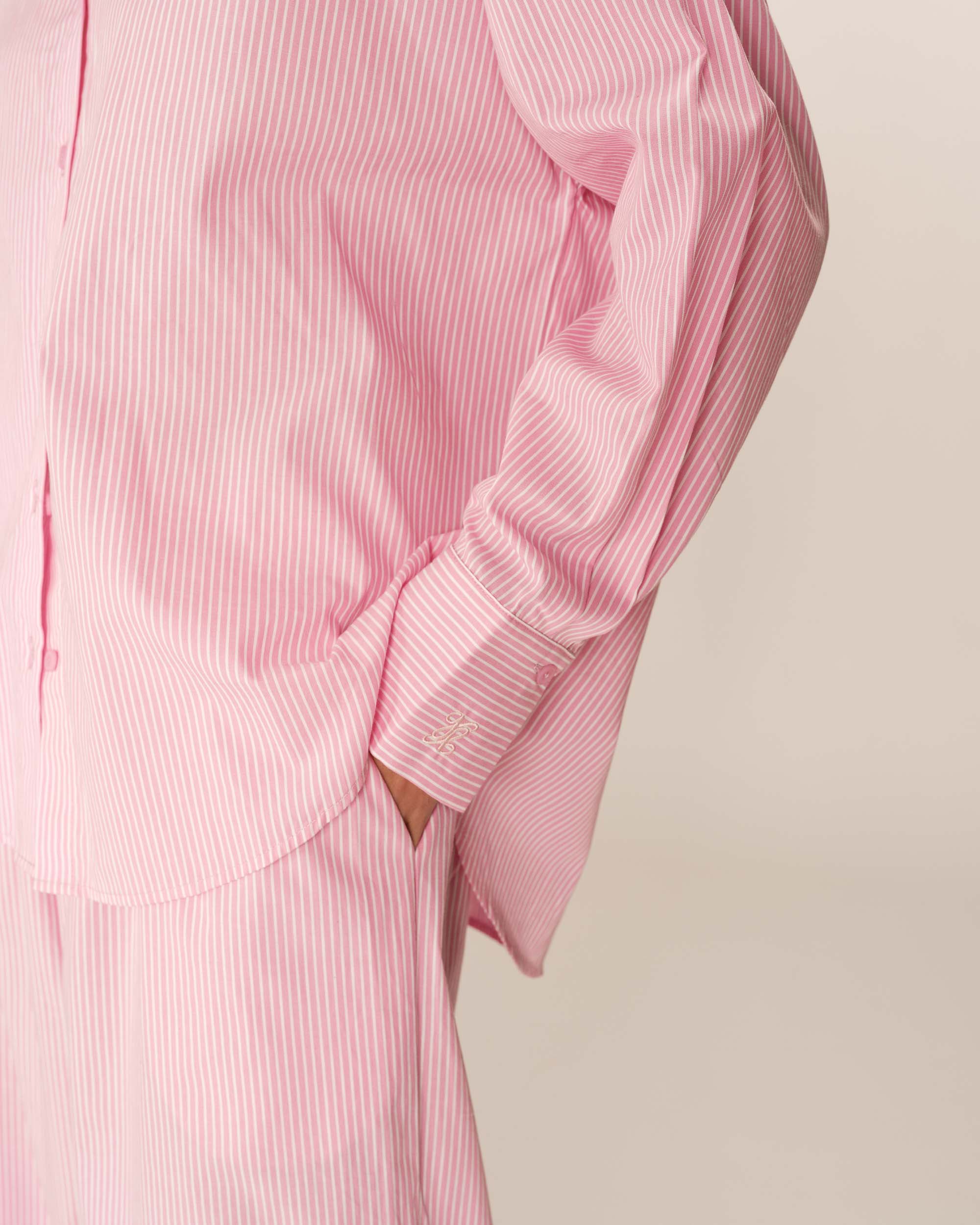 Chemise oversize a rayures rose Parsons