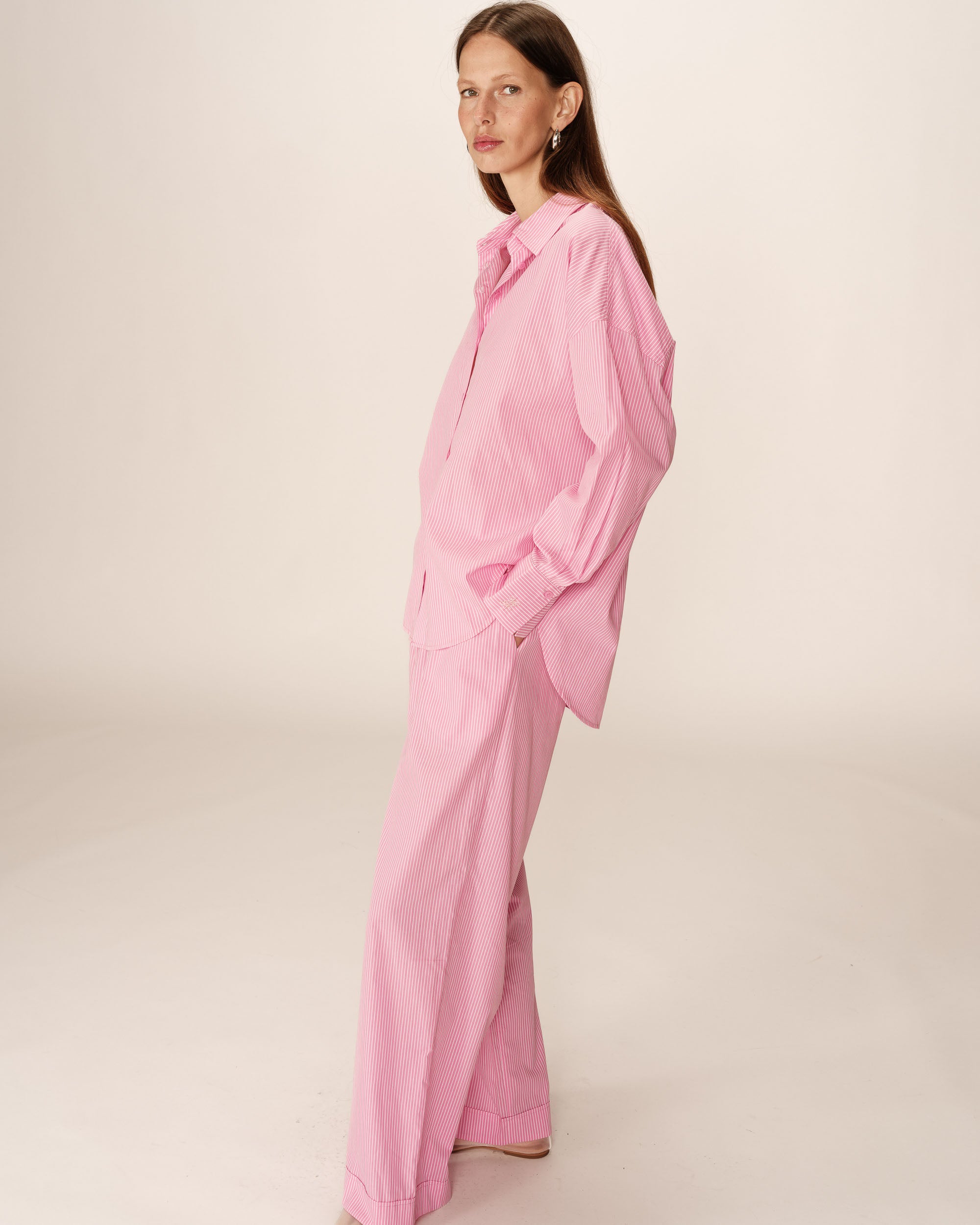 Chemise oversize a rayures rose Parsons