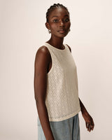 Top droit en dentelle ecru Passionnee