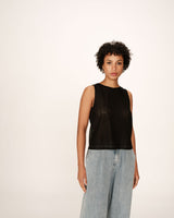 Top droit en dentelle noir Passionnee