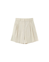Pleated bermuda shorts ecru Pastel