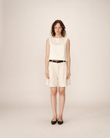 Pleated bermuda shorts ecru Pastel