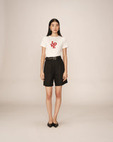 Pleated bermuda shorts black Pastel