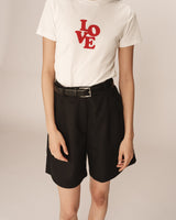 Pleated bermuda shorts black Pastel