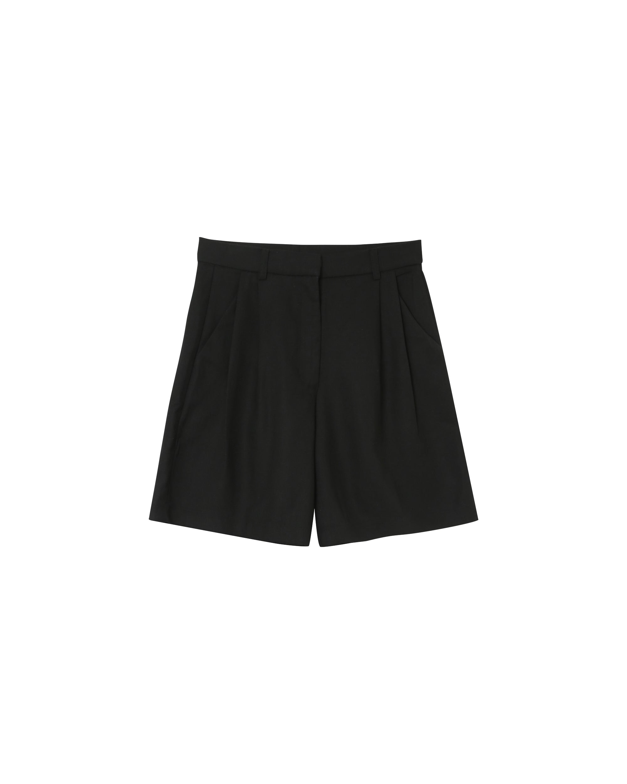 Pleated bermuda shorts black Pastel