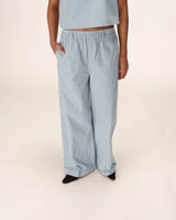 Pantalon large a rayures bleu Patine