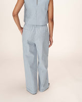 Pantalon large a rayures bleu Patine