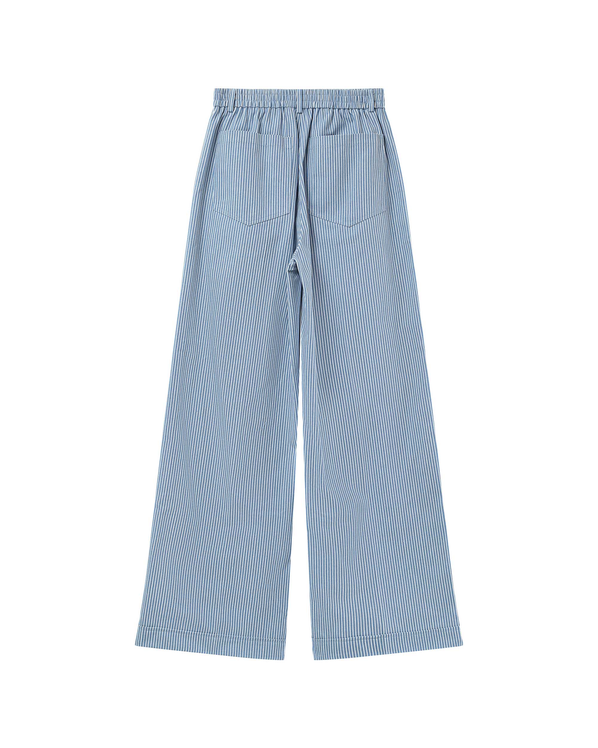 Pantalon large a rayures bleu Patine