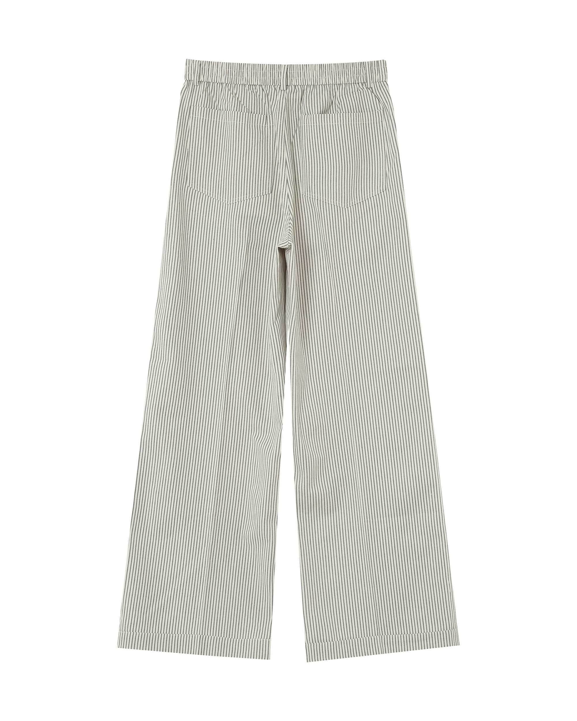 Pantalon large a rayures ecru Patine