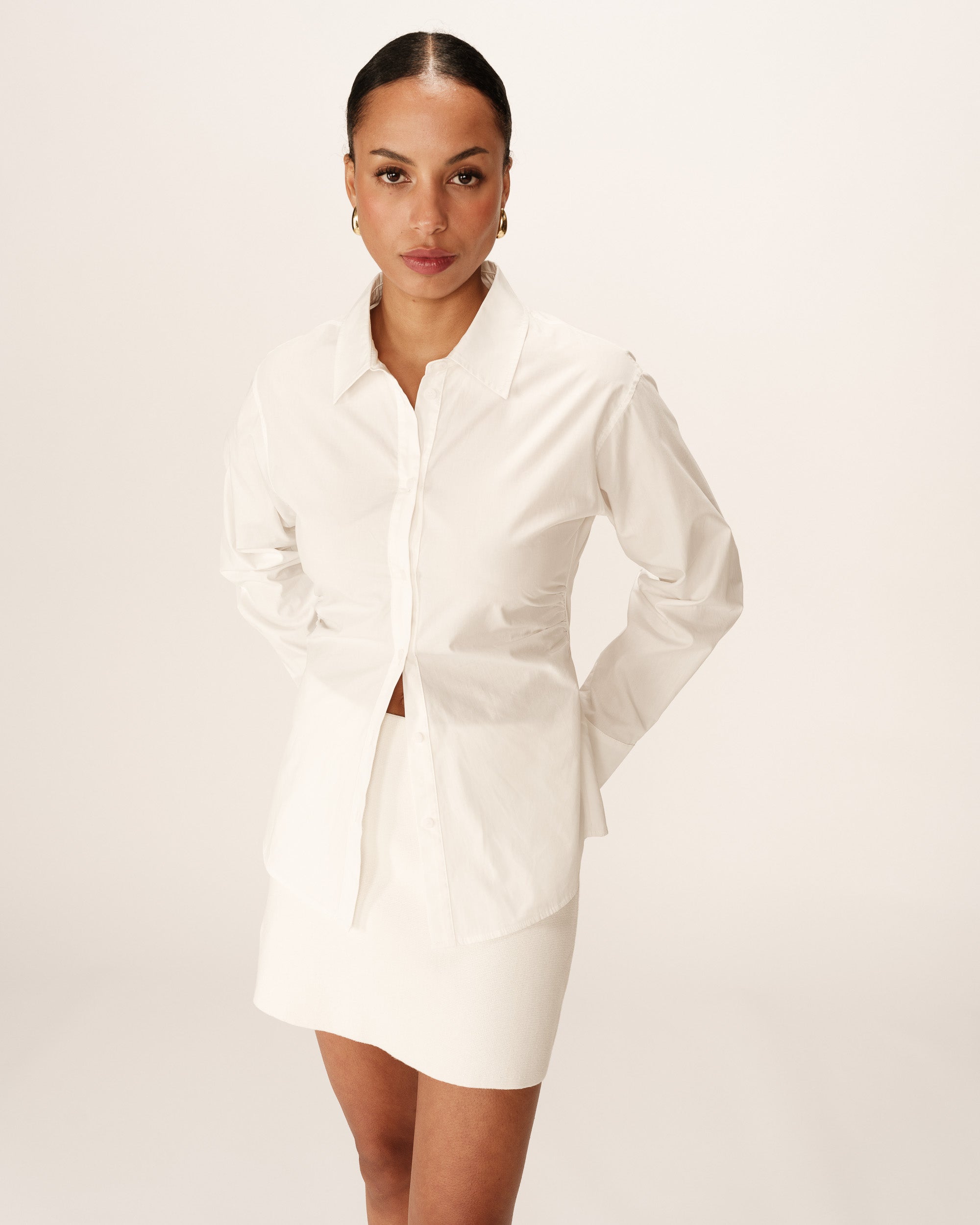 Fitted shirt ecru Pattern_12951