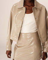 Vinyl mini skirt beige Patti_12961