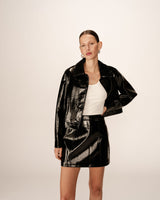 Vinyl mini skirt black Patti_12961