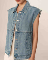 Veste denim oversize light blue Paulette