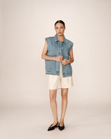 Veste denim oversize light blue Paulette