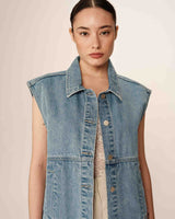 Veste denim oversize light blue Paulette