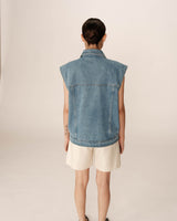Veste denim oversize light blue Paulette