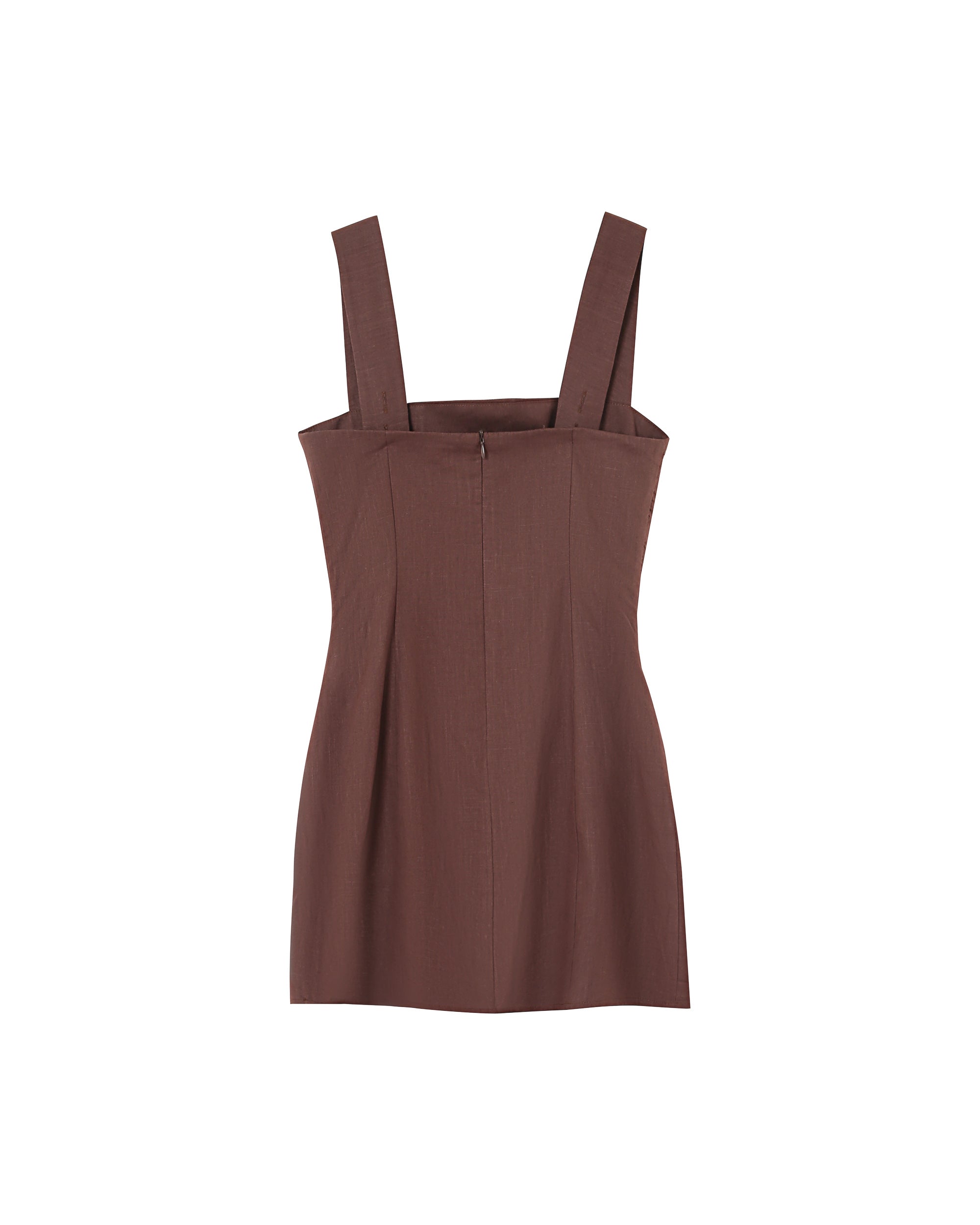 Linen short dress chocolat Pauline_12976
