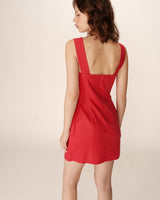 Linen short dress rouge Pauline_12976