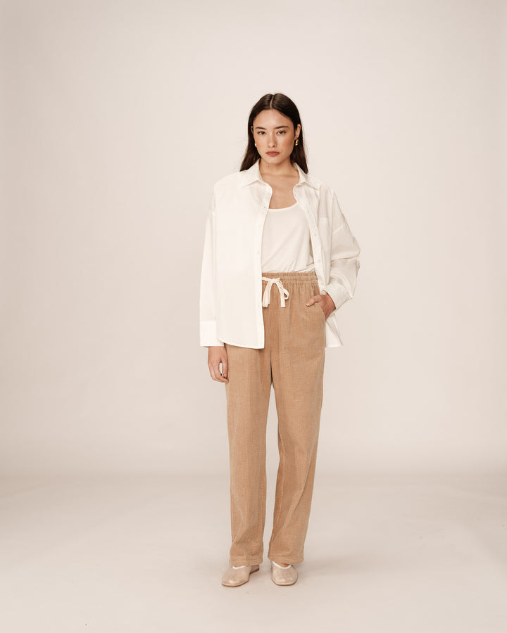 Pantalon Velours Beige Maje - Taille Basse 28, Coupe Slim - Occasion En Très Bon état
