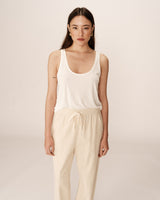 Velvet trousers ecru Paul_13022