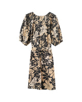 Robe courte imprimée beige Pavane