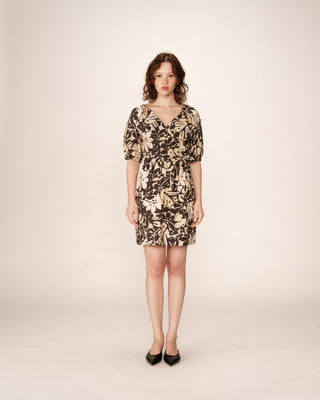 ROBE COURTE BEIGE PAVANE