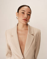 Tailored blazer with lapels beige Pava