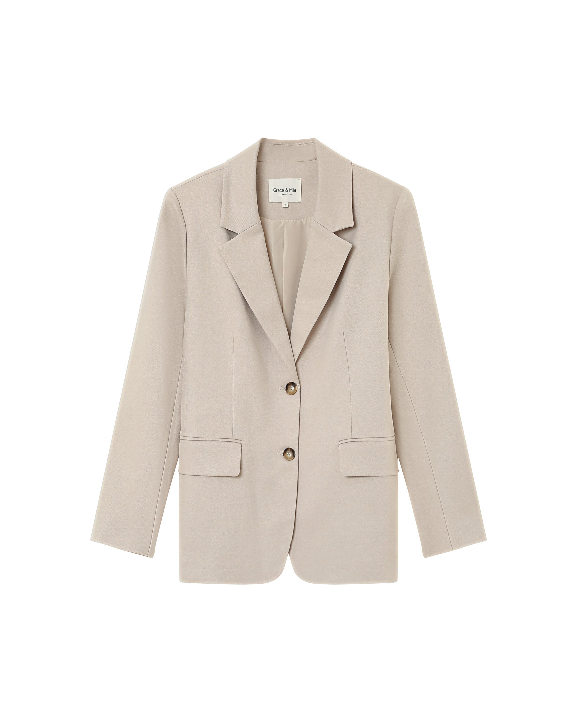 Tailored blazer with lapels beige Pava