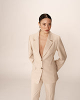 Tailored blazer with lapels beige Pava