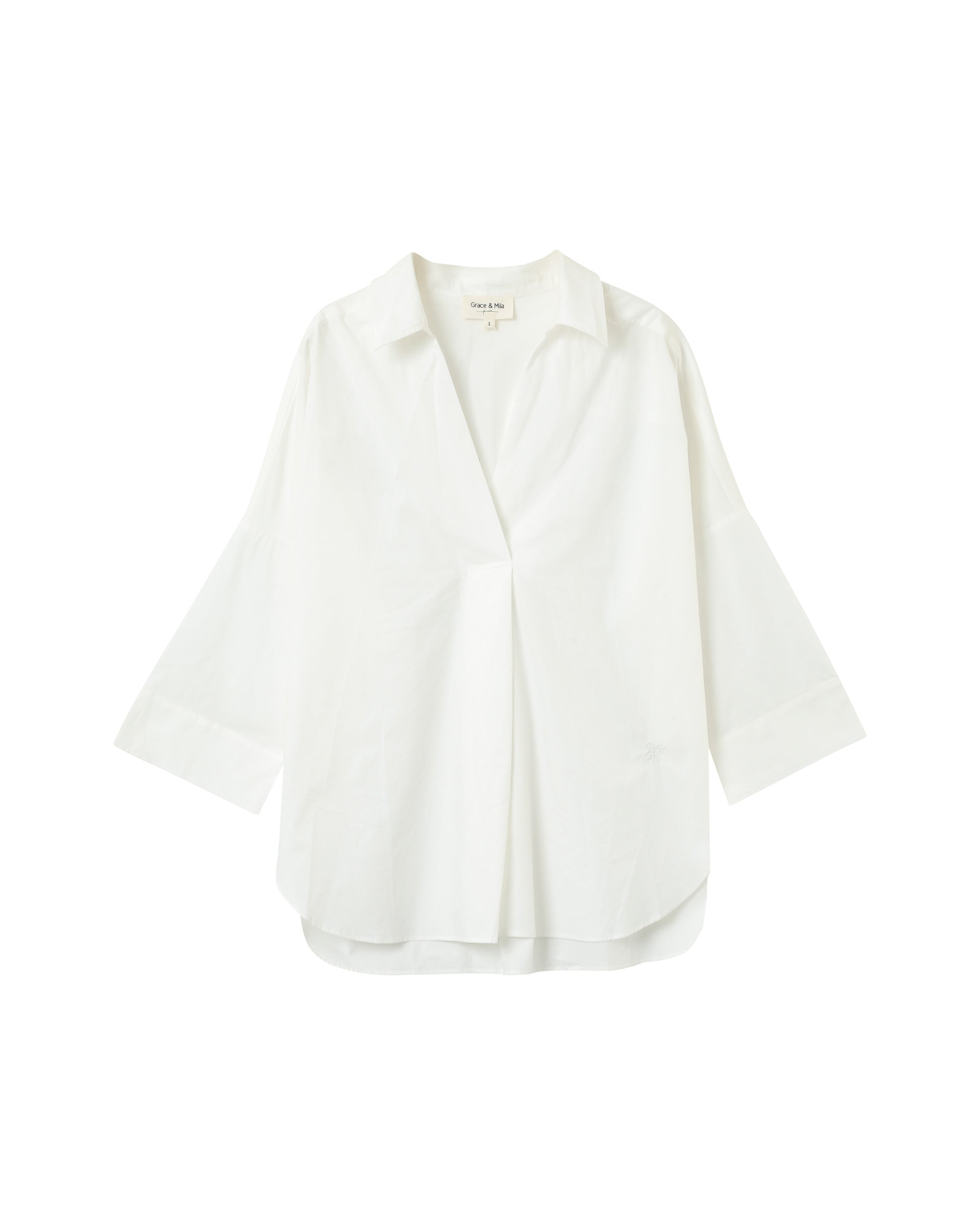 Loose cotton blouse ecru Pavel_12952