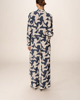 Pantalon fluide a motifs marine Pavot