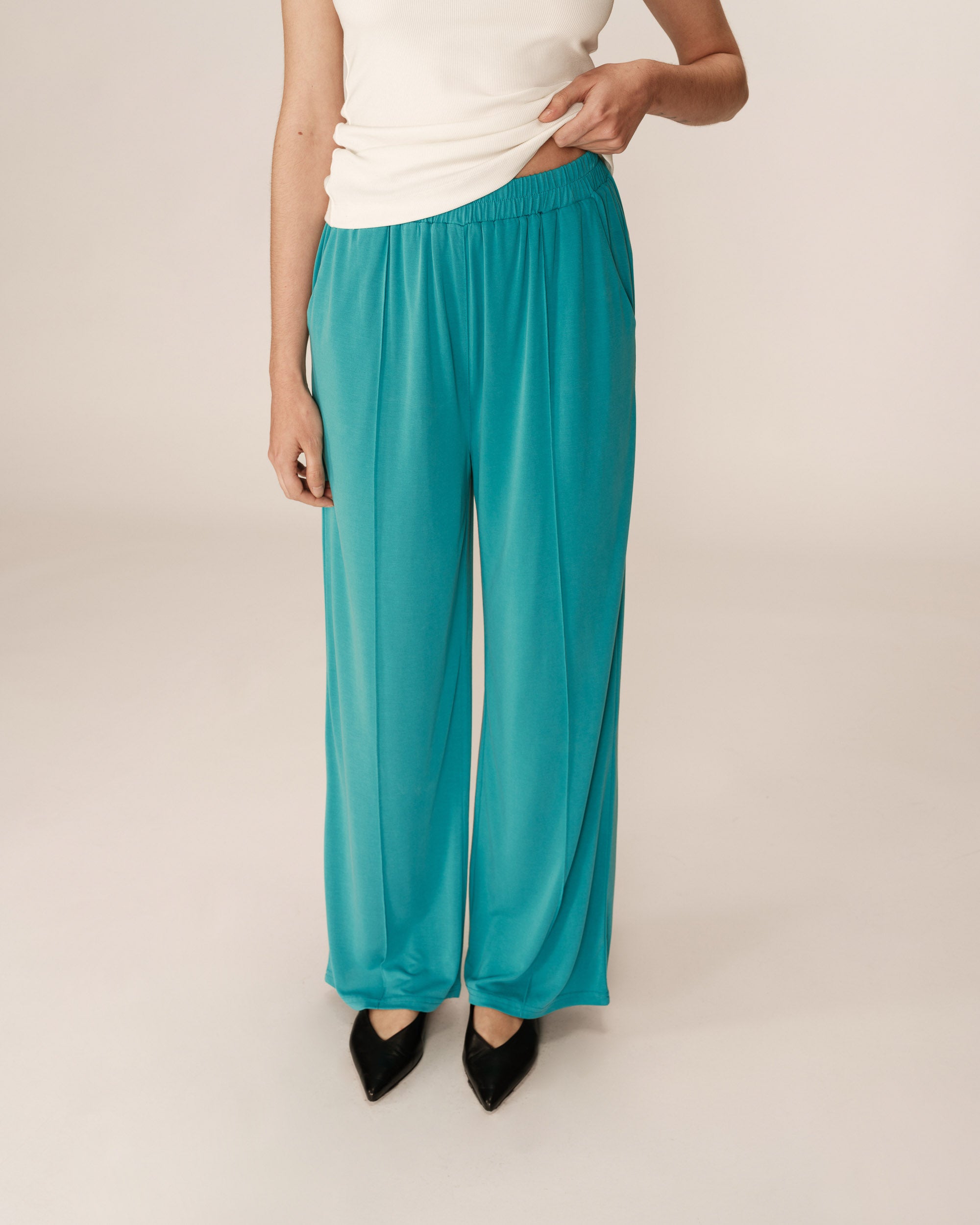 Pantalon fluide en modal aqua Pax