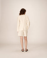 Collarless tailored blazer ecru Payton