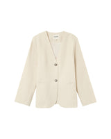 Collarless tailored blazer ecru Payton