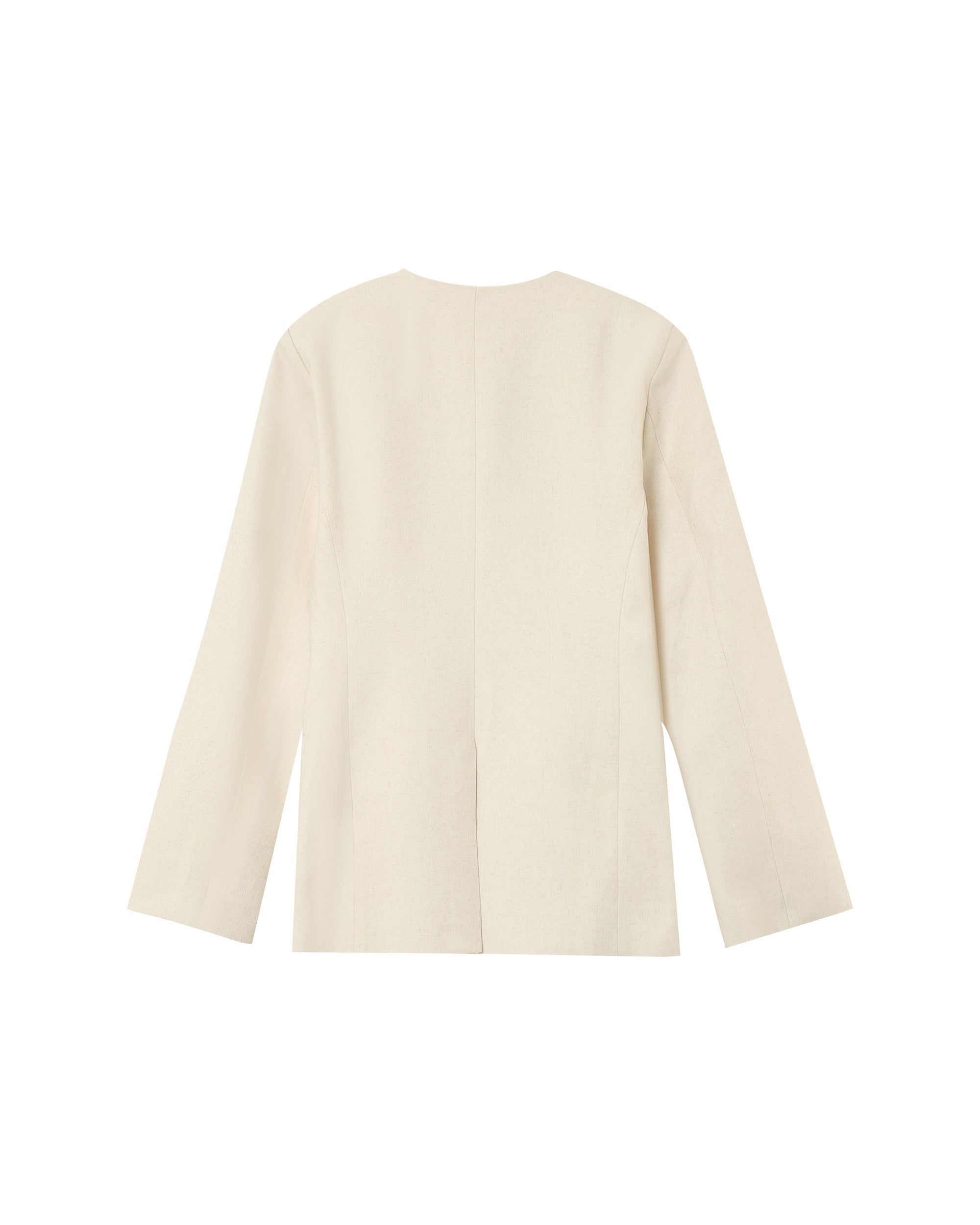 Collarless tailored blazer ecru Payton