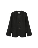 Collarless tailored blazer black Payton