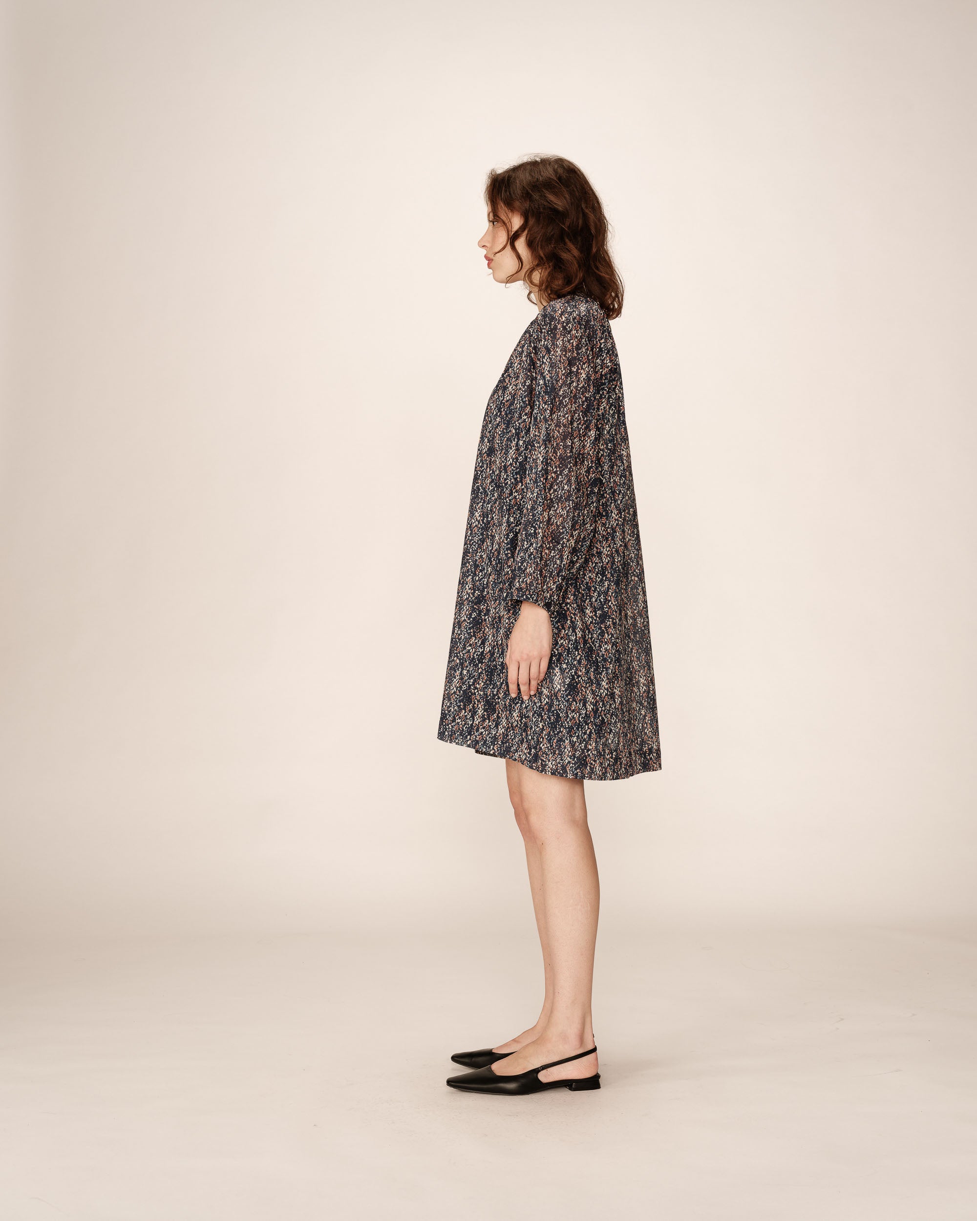 Robe courte imprimée marine Pazur