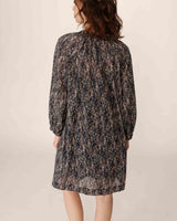 Robe courte imprimée marine Pazur