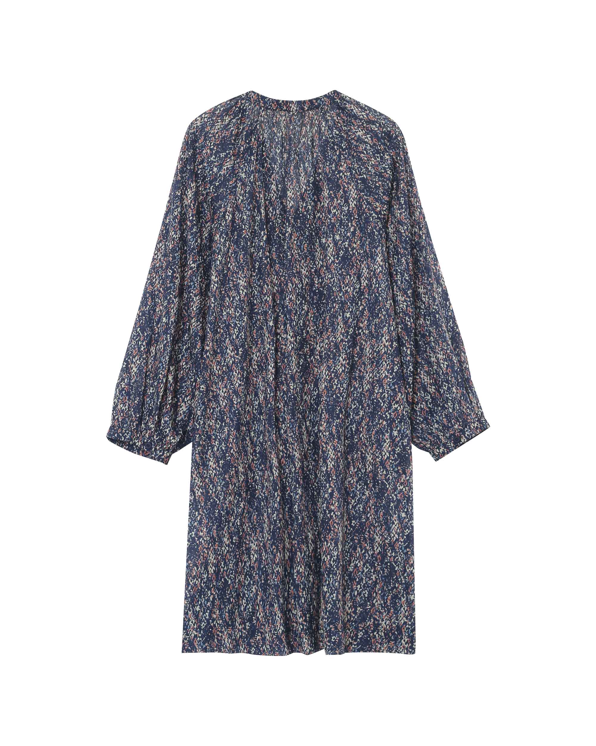 Robe courte imprimée marine Pazur