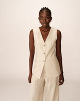 Sleeveless waistcoat beige Paz