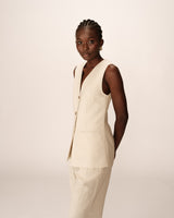 Sleeveless waistcoat beige Paz