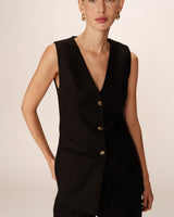 Sleeveless waistcoat black Paz