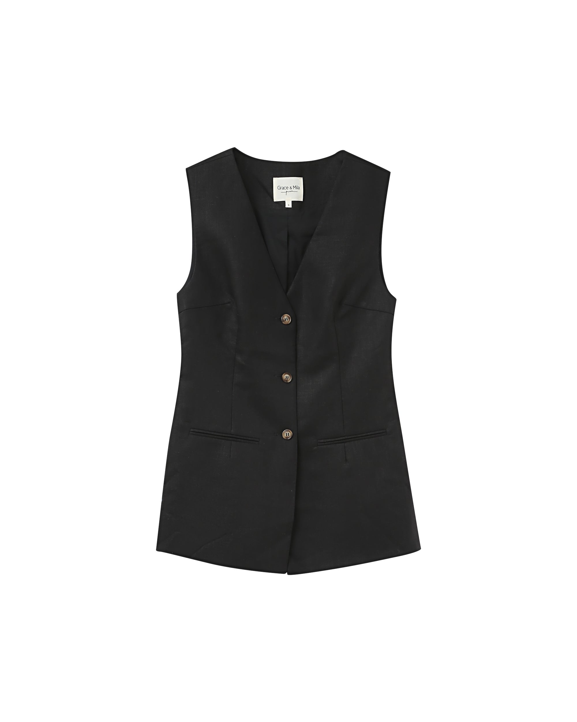 Sleeveless waistcoat black Paz
